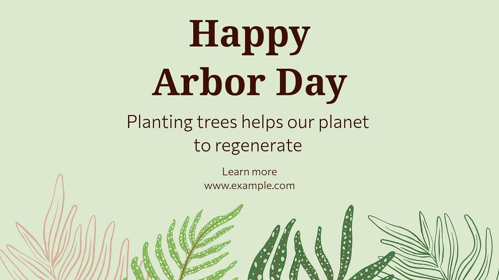 Happy arbor day blog banner template, editable text