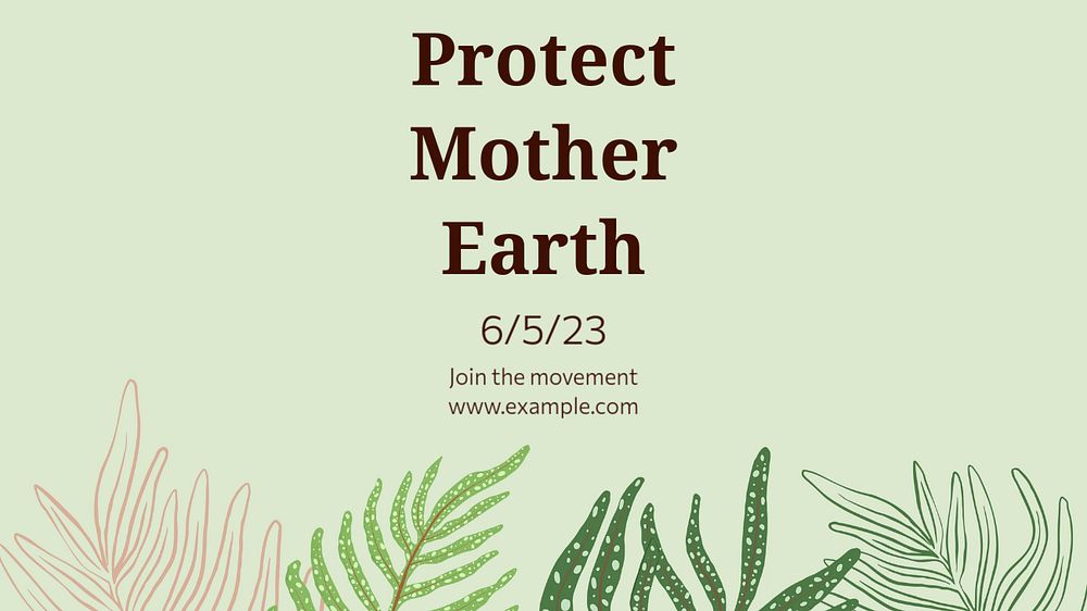 Environmental movement blog banner template, editable text