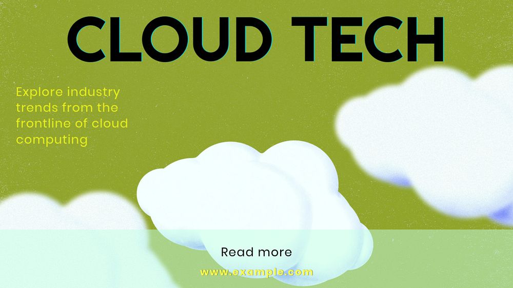 Cloud tech  blog banner template, editable text