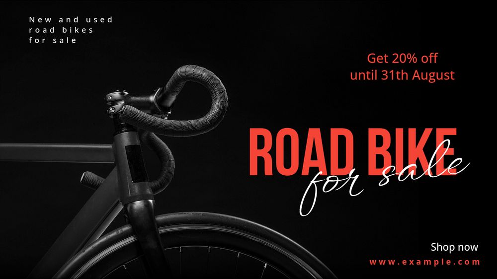 Road bike blog banner template, editable text