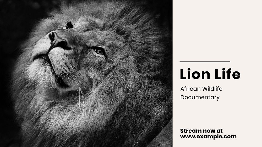 Lion life blog banner template, editable text