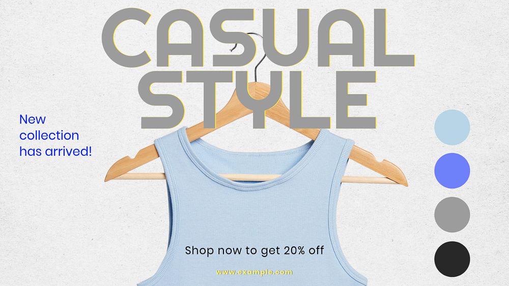 Casual style  blog banner template, editable text