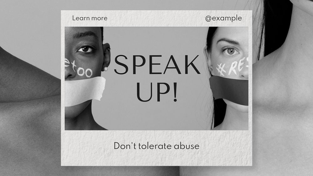 Speak up  blog banner template, editable text