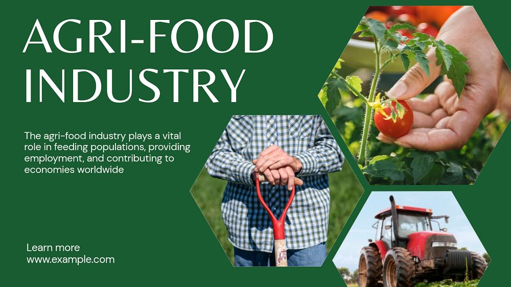 Agrifood industry blog banner template, editable text