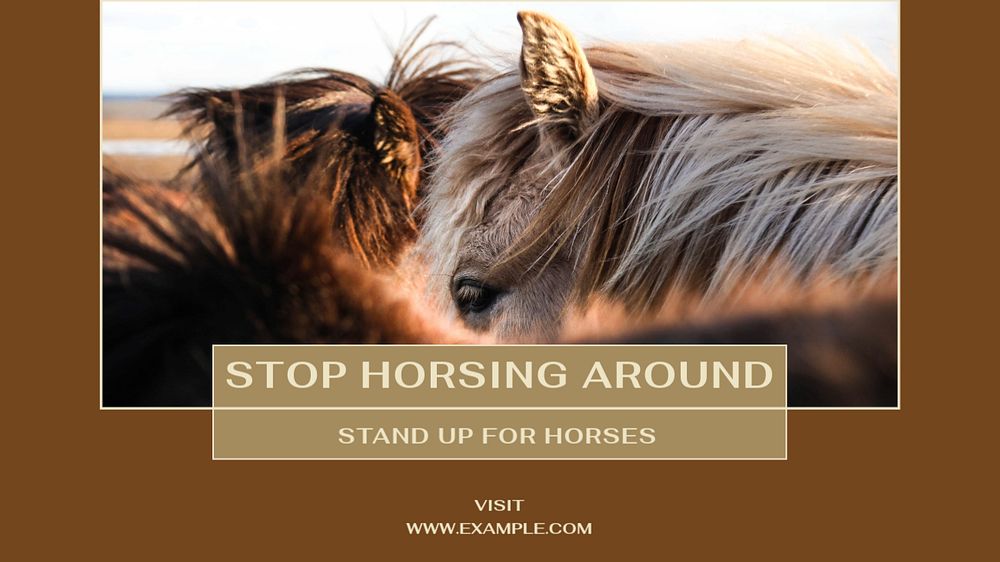 Protect horses blog banner template, editable text