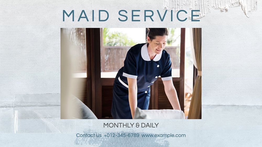 Maid service  blog banner template, editable text