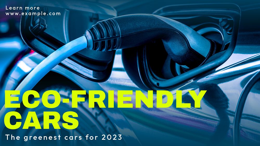 Eco-friendly cars blog banner template, editable text