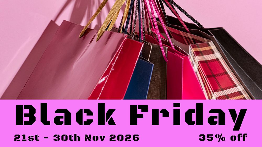 Black Friday blog banner template, editable text