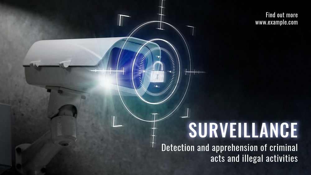 Surveillance blog banner template, editable text