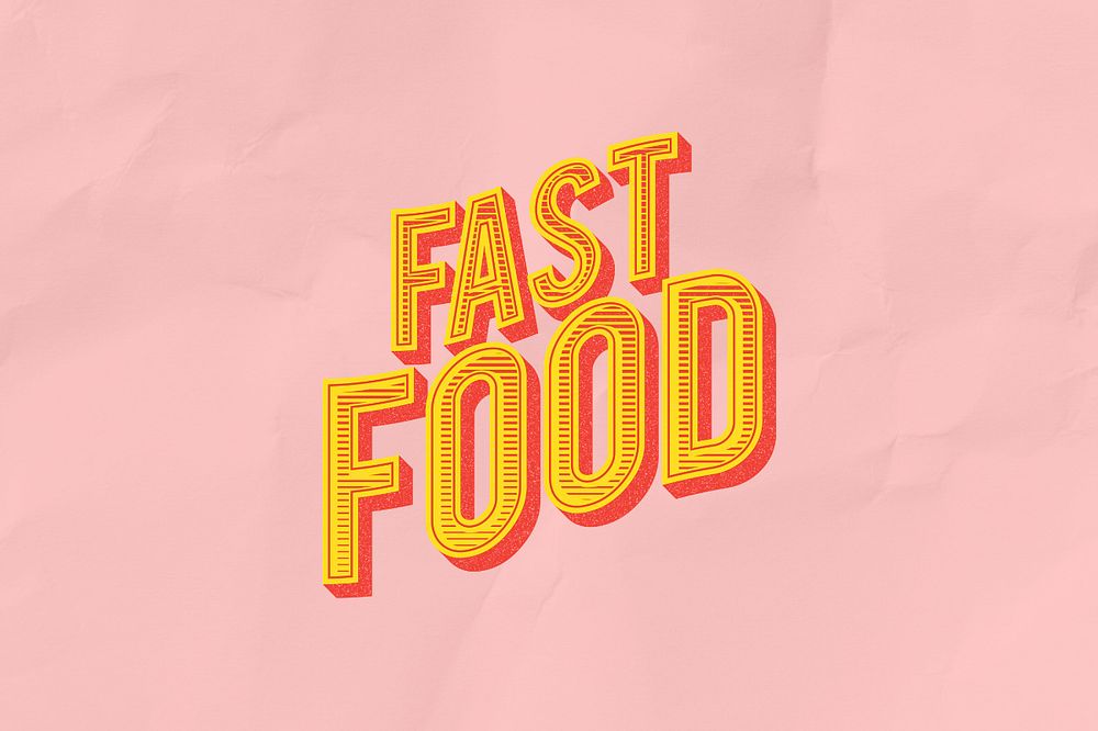 Fast food logo, texting font editable design