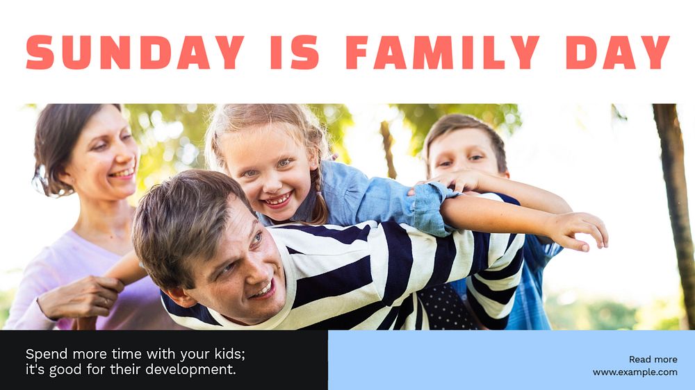 Family time blog banner template, editable text