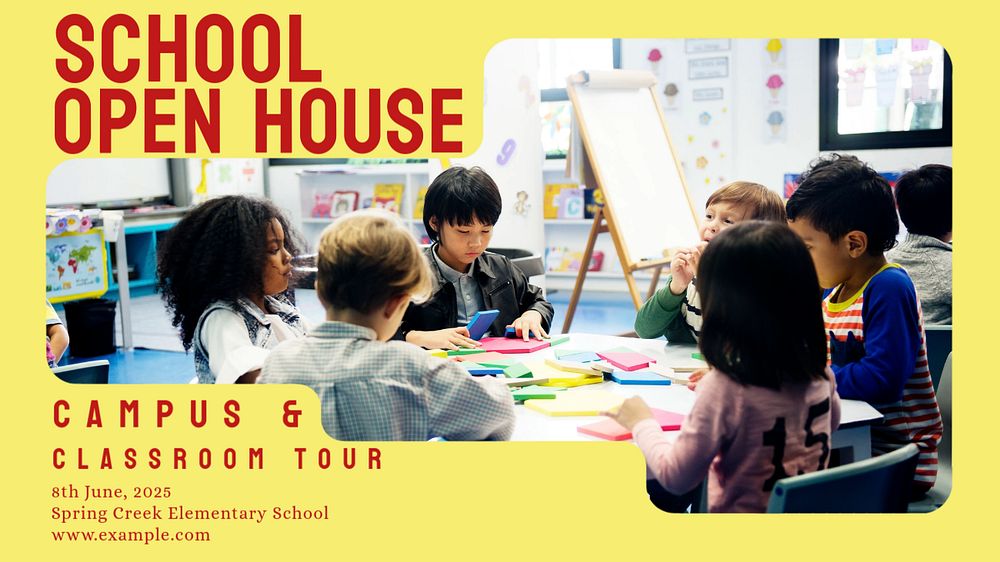 School open house blog banner template, editable text