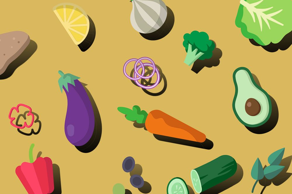 Healthy vegetables pattern background, editable design