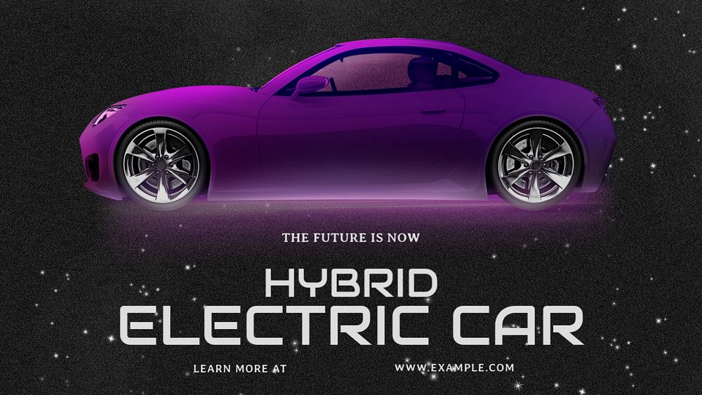 Electric car blog banner template, editable text