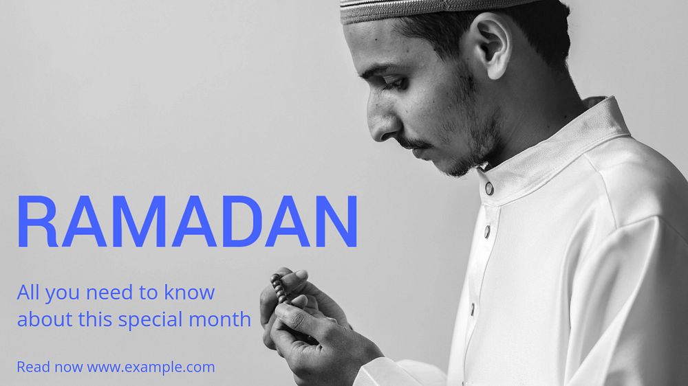 Ramadan blog banner template, editable text