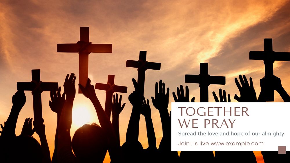 Together we pray blog banner template, editable text