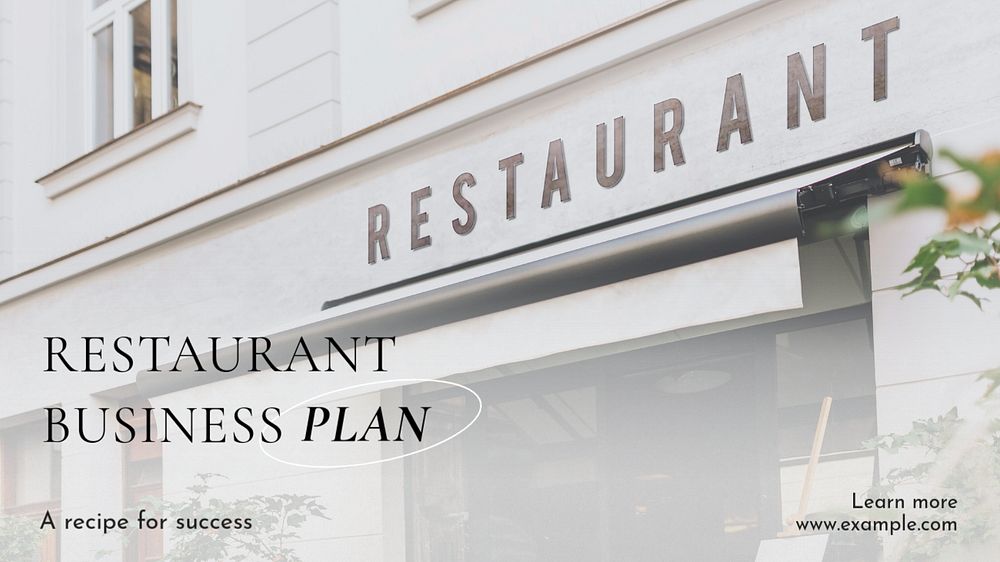 Restaurant business plan blog banner template, editable text