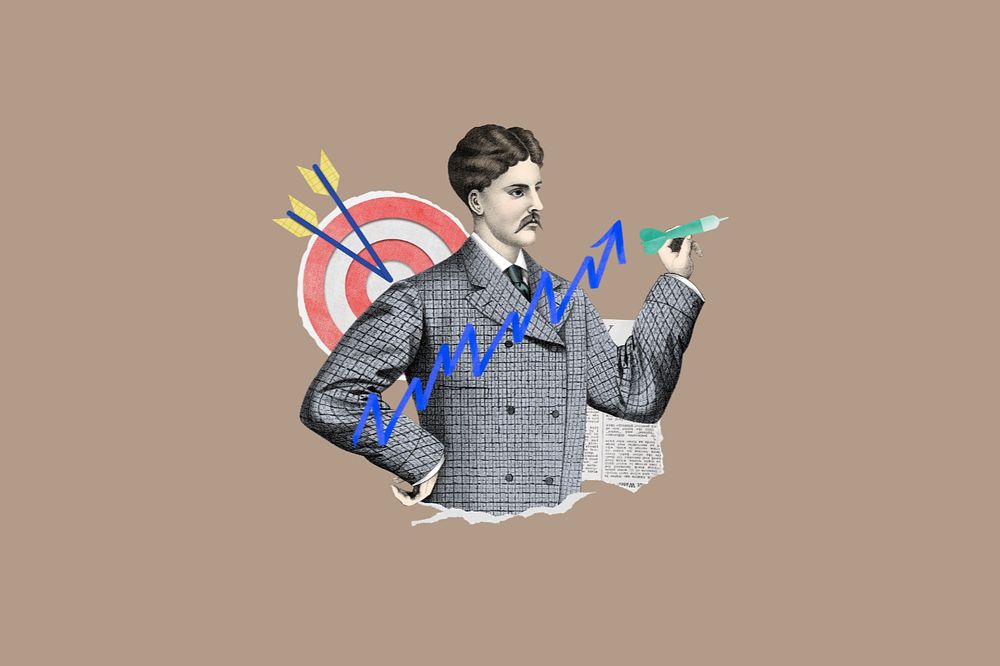 Vintage marketer, target & dart board editable remix