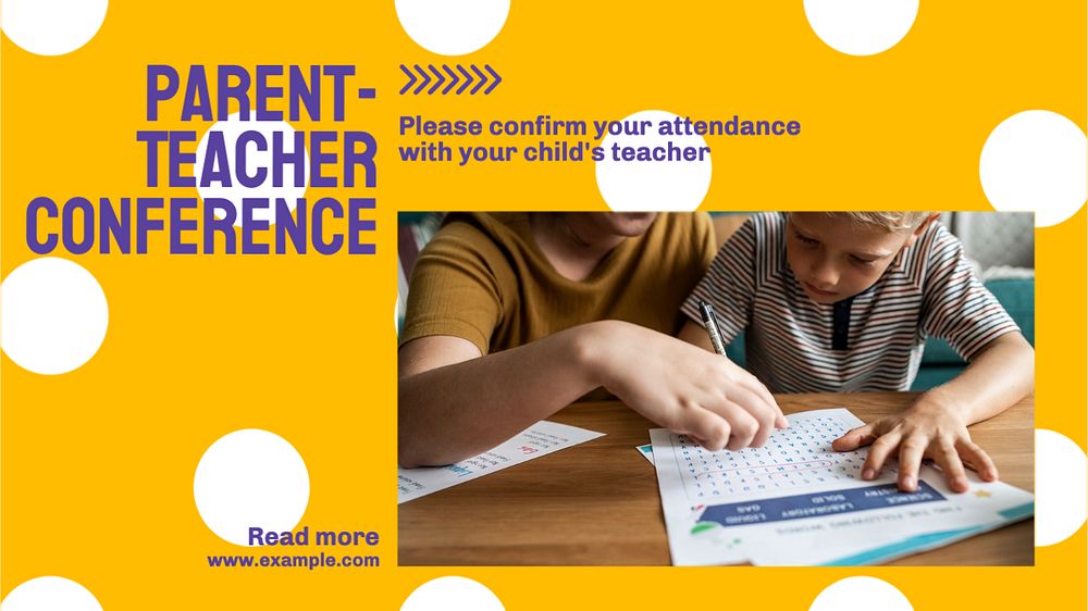 Parent-teacher conference blog banner template, editable text