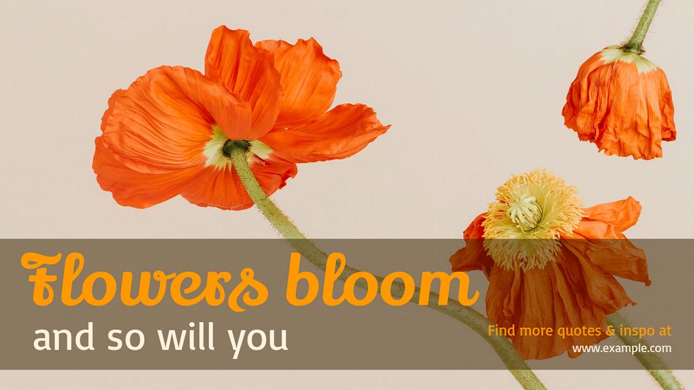 Flowers bloom blog banner template, editable text