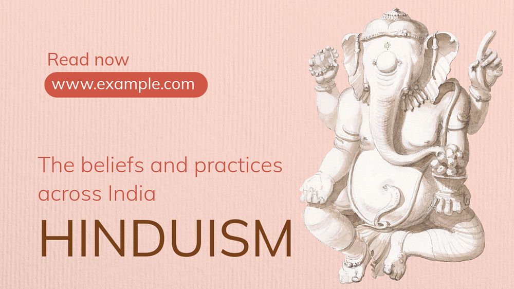 Hinduism blog banner template, editable text