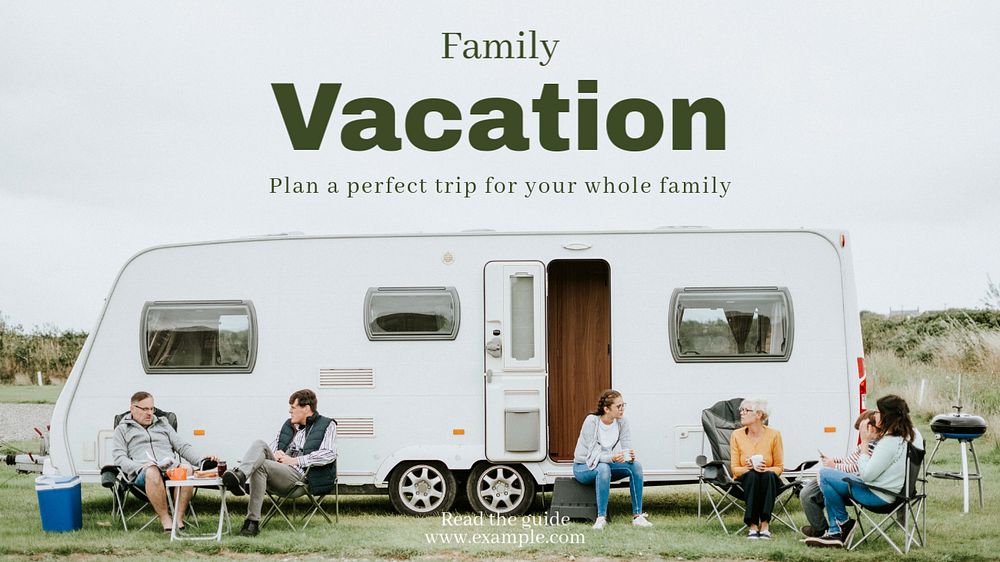 Family vacation blog banner template, editable text