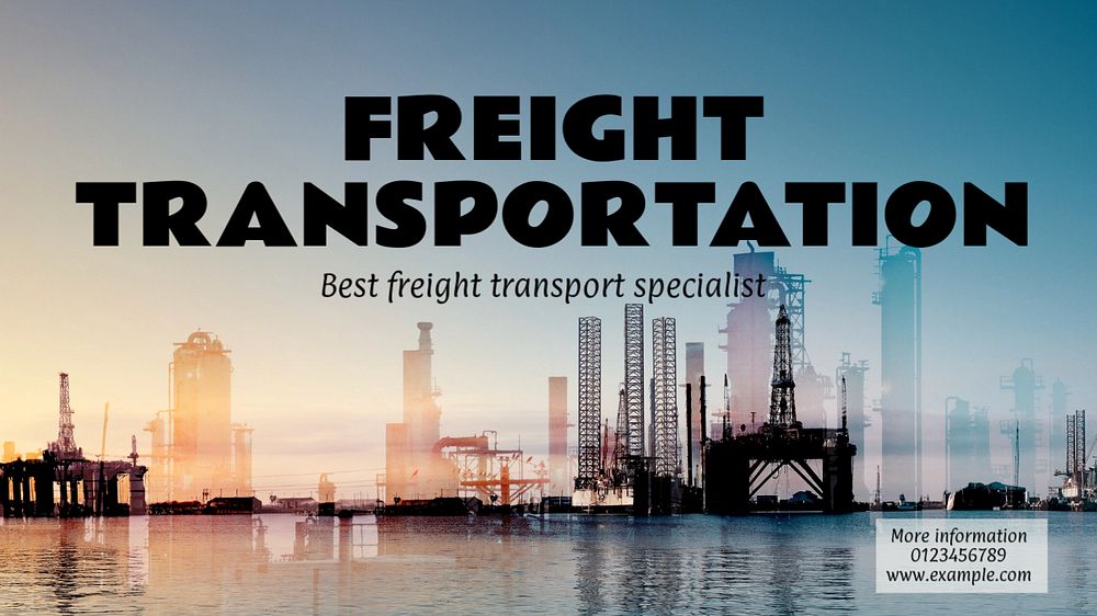 Freight transportation blog banner template, editable text