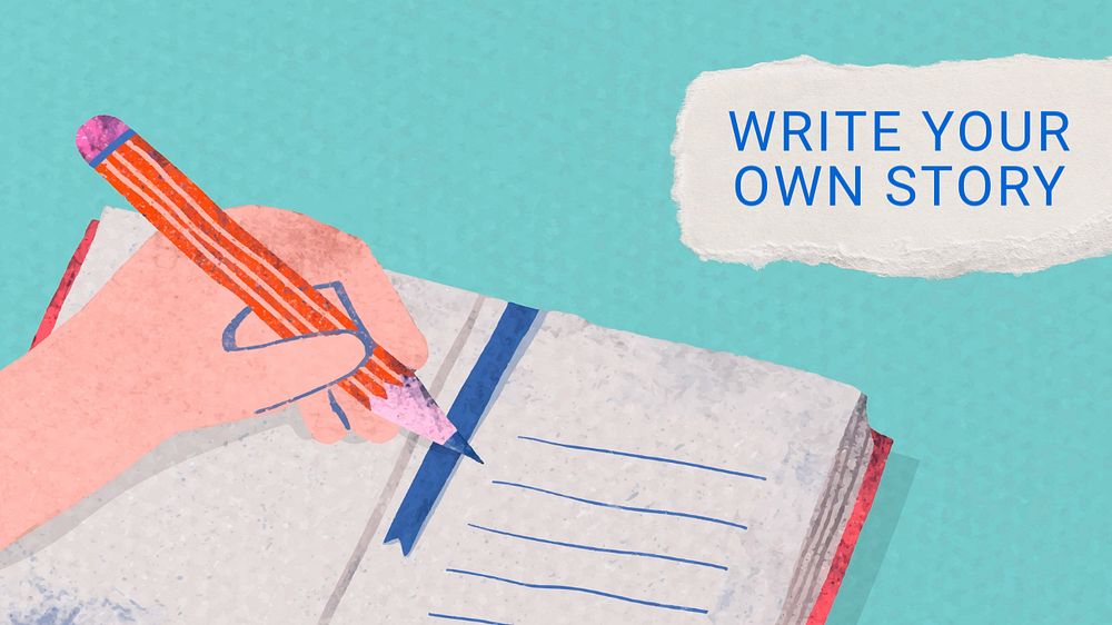 Write your own story blog banner template, editable text