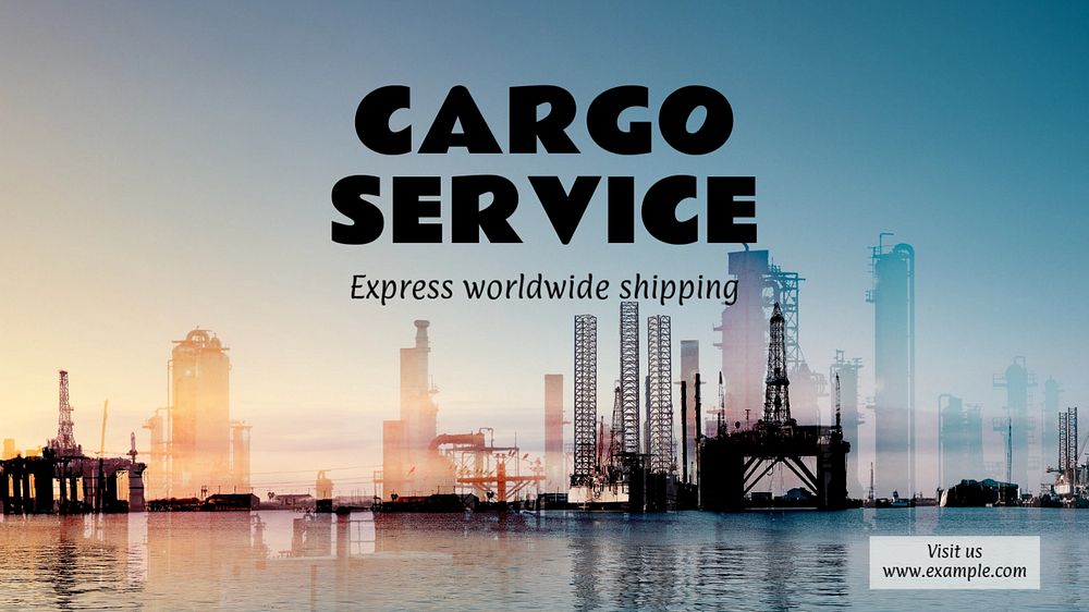 Cargo service blog banner template, editable text