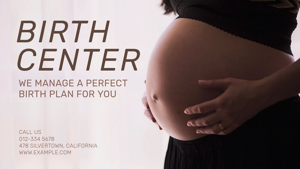 Birth center blog banner template, editable text