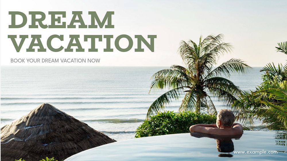 Dream vacation blog banner template, editable text