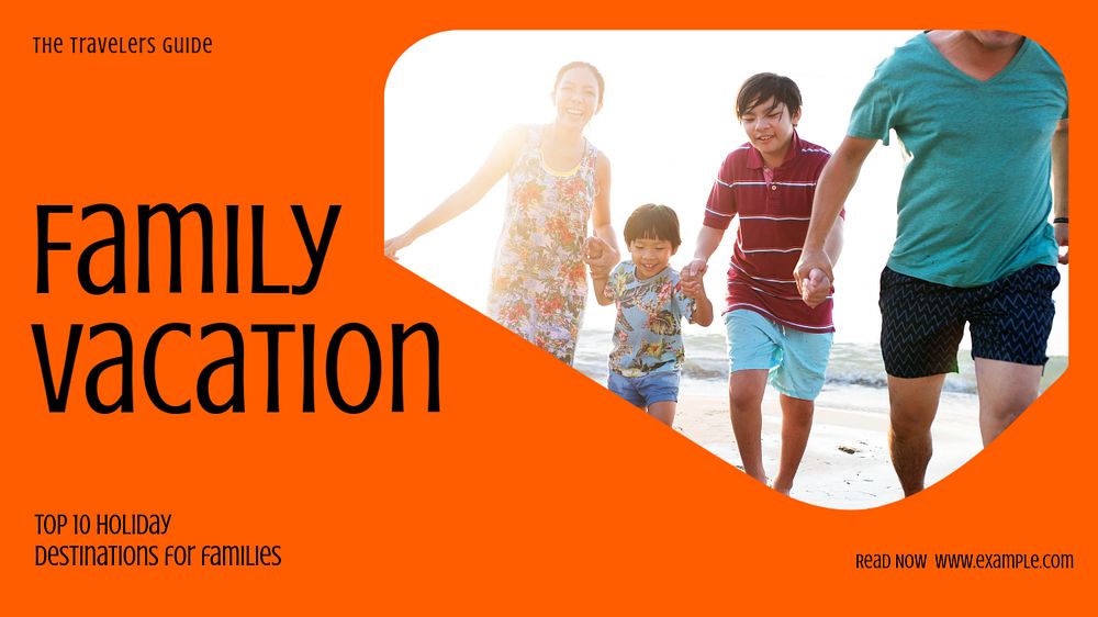 Family vacation blog banner template, editable text