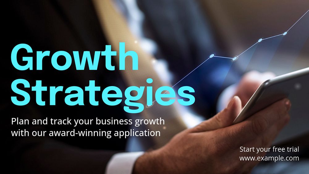 Business growth strategy blog banner template, editable text