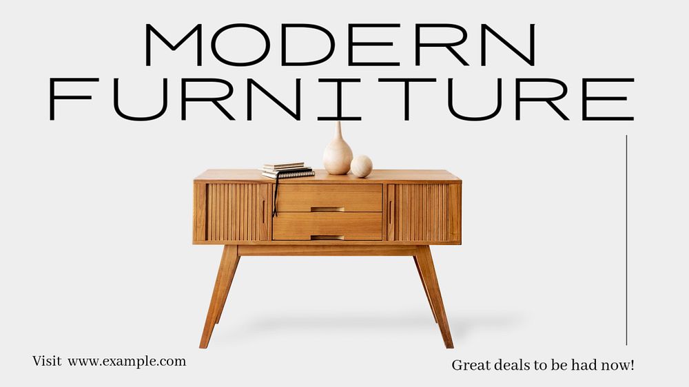 Modern furniture blog banner template, editable text