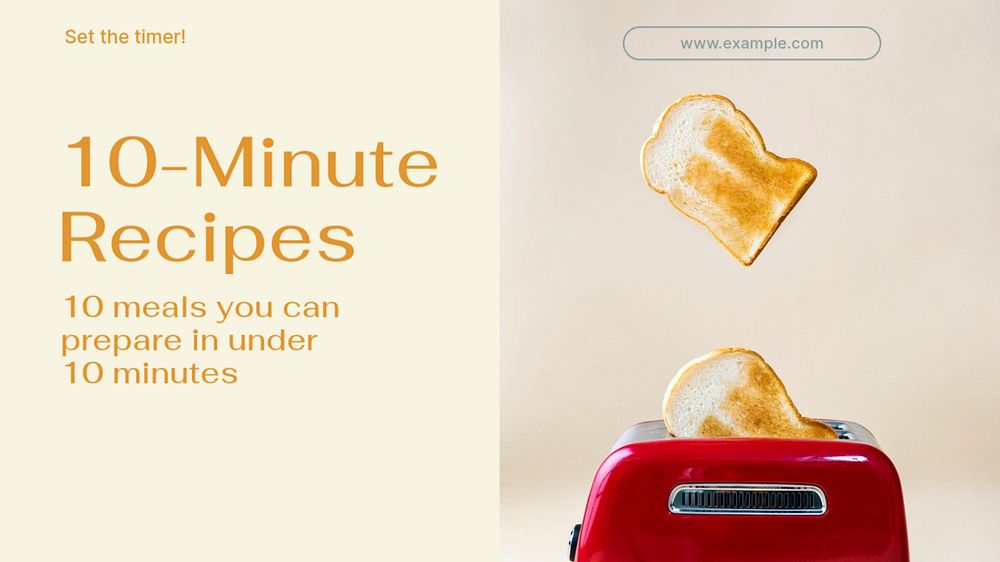 Quick food recipe blog banner template, editable text