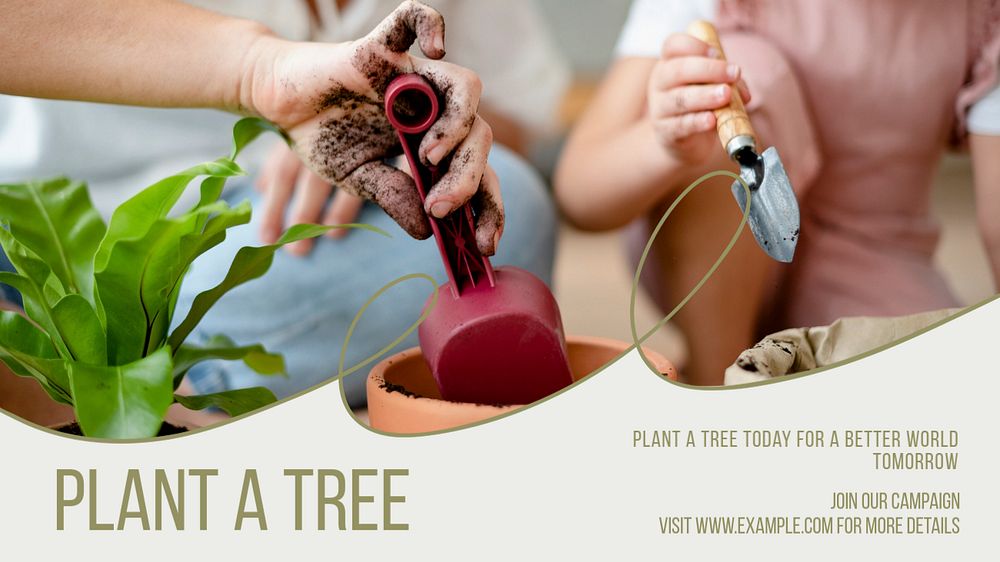 Plant a tree blog banner template, editable text