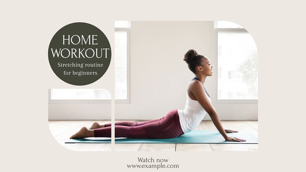 Home workout blog banner template, editable text