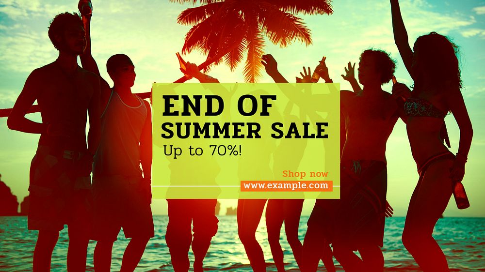 Summer sale blog banner template, editable text