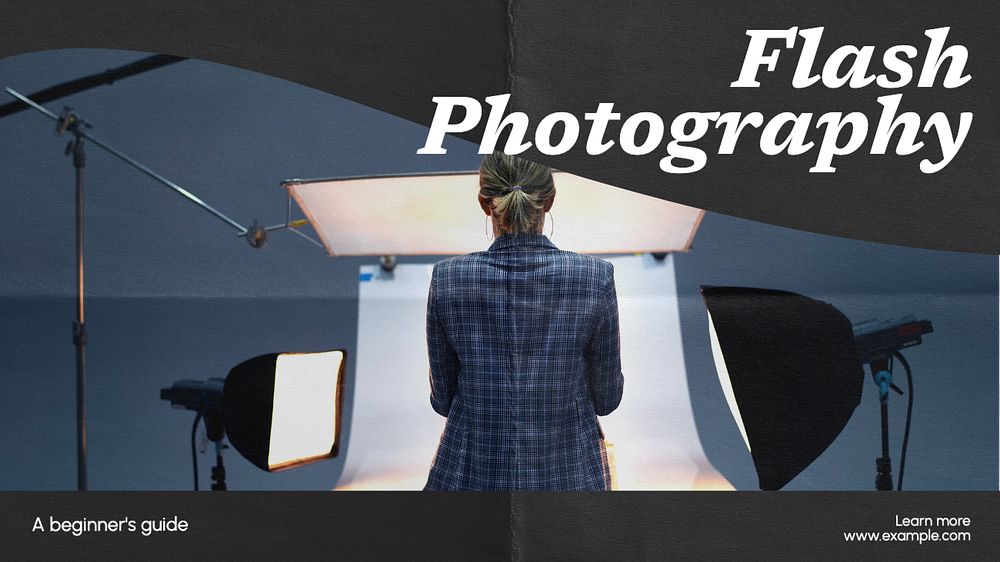 Flash photography  blog banner template, editable text