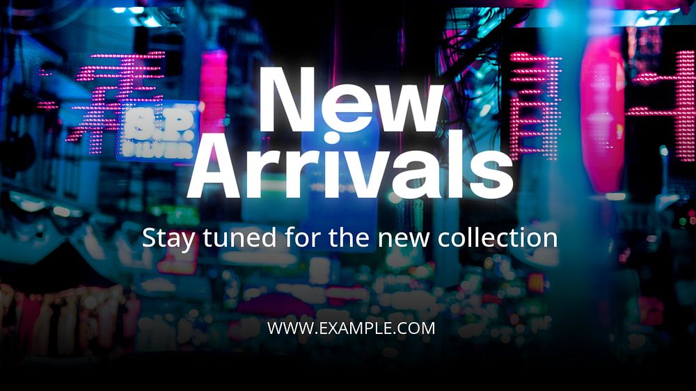 New arrivals blog banner template, editable text