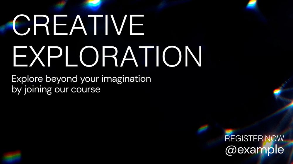 Creative exploration blog banner template, editable text