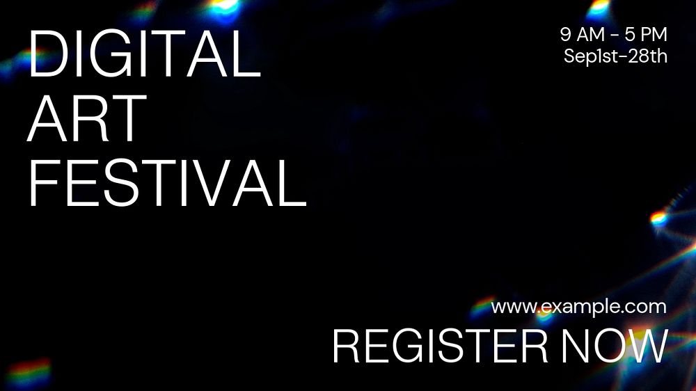 Digital art festival blog banner template, editable text