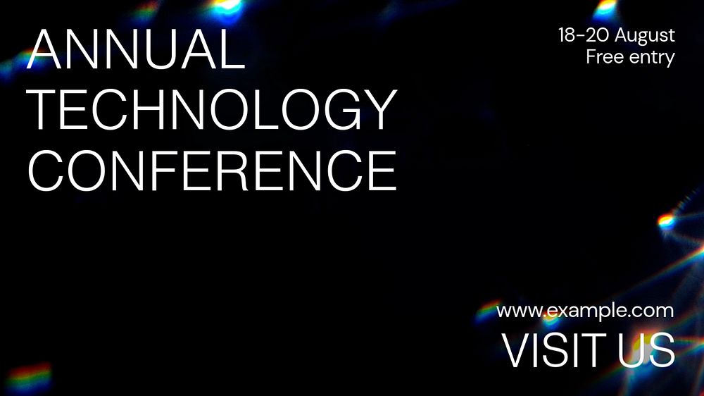 Tech conference blog banner template, editable text