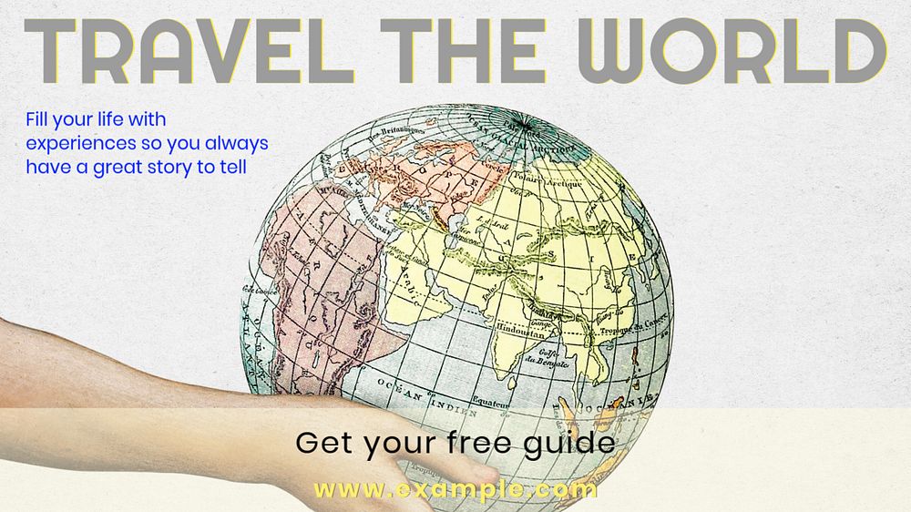 Travel agency  blog banner template, editable text