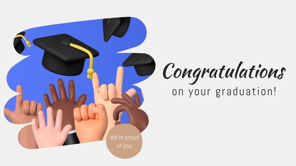 Graduation message  blog banner template, editable text