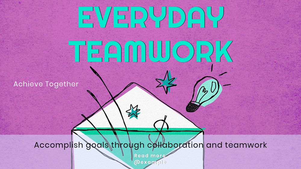 Teamwork  blog banner template, editable text