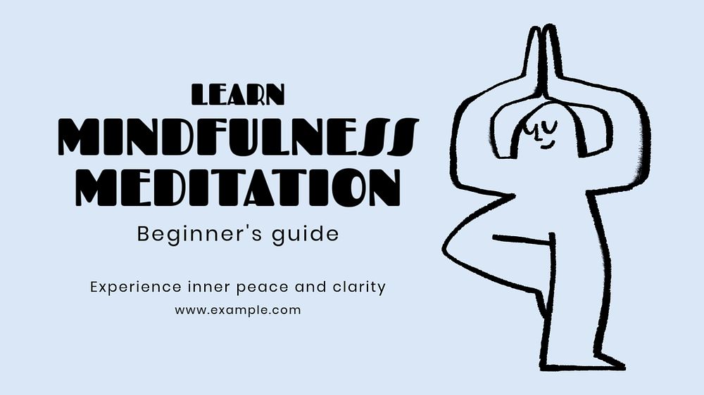 Mindfulness meditation blog banner template, editable text