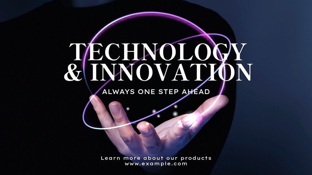 Technology & innovation blog banner template, editable text