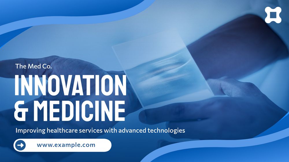 Innovation & medicine blog banner template, editable text