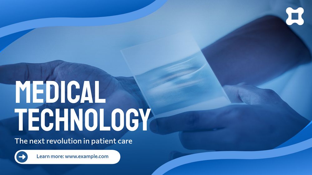 Medical technology blog banner template, editable text